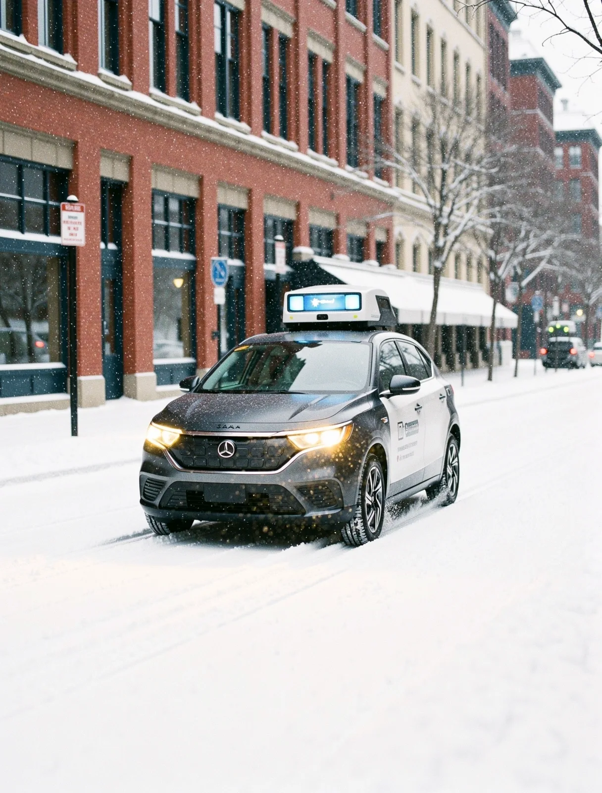 Autonomous vehicle navigating Canadian winter conditions